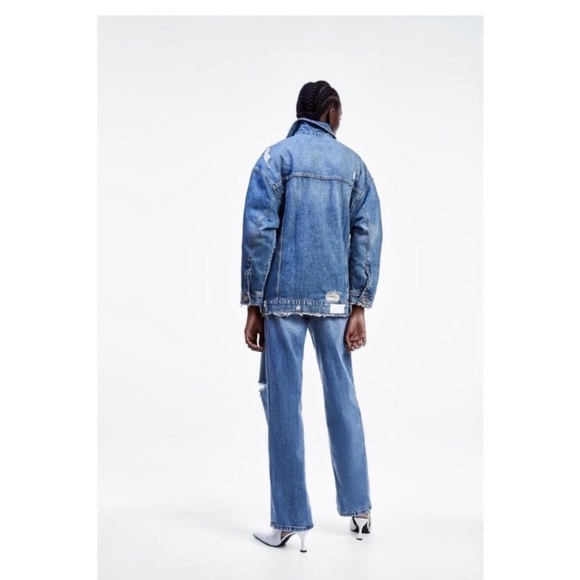 ZARA Ripped Jean Jacket - Picture 5 of 12